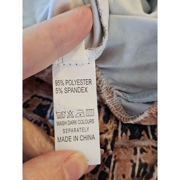 Snakeskin Long Sleeve Bodysuit Top Legging Set Sz S - Picture 5 of 8